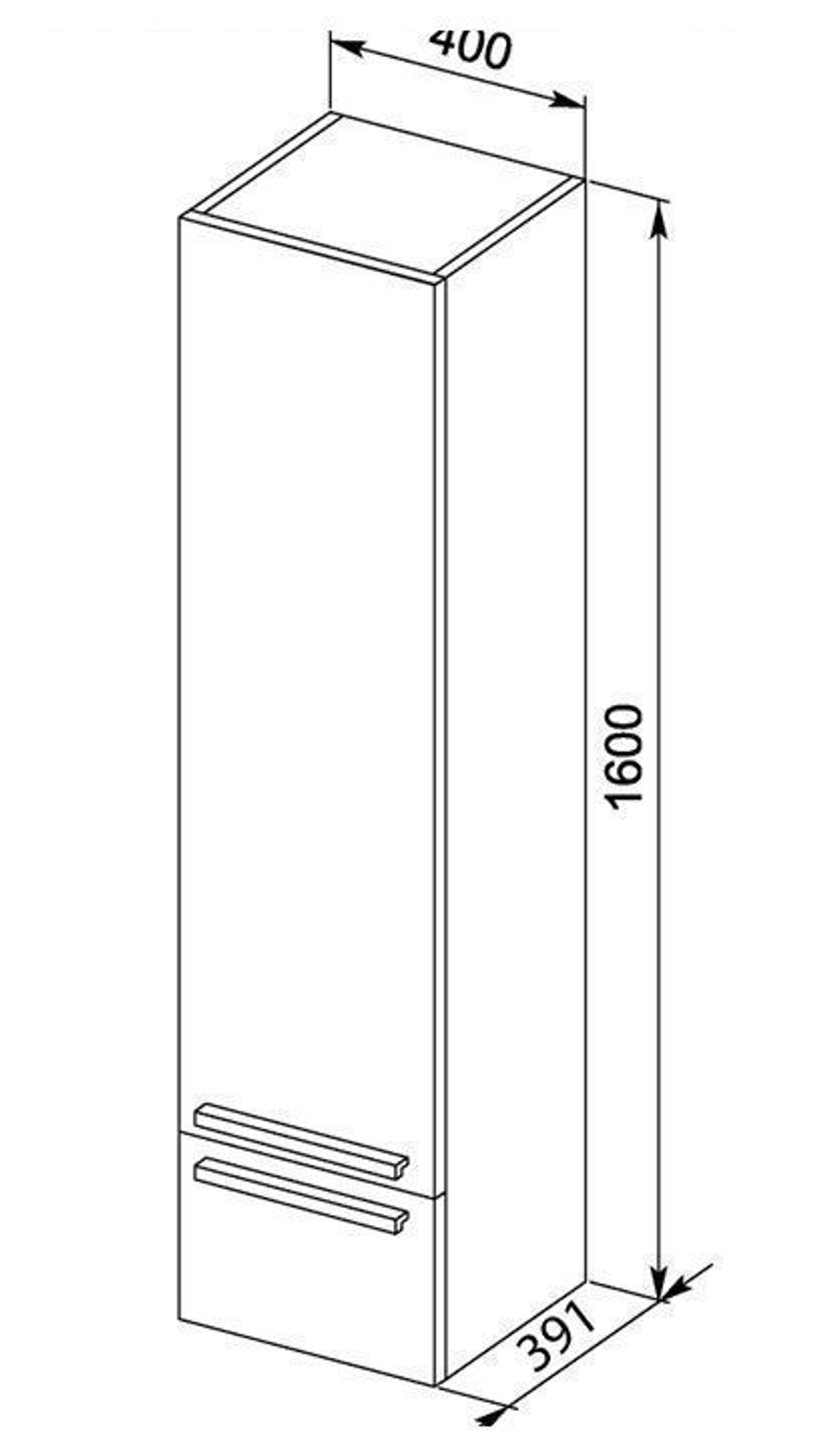 Шкаф-пенал для ванной Aquanet Нота 40 венге