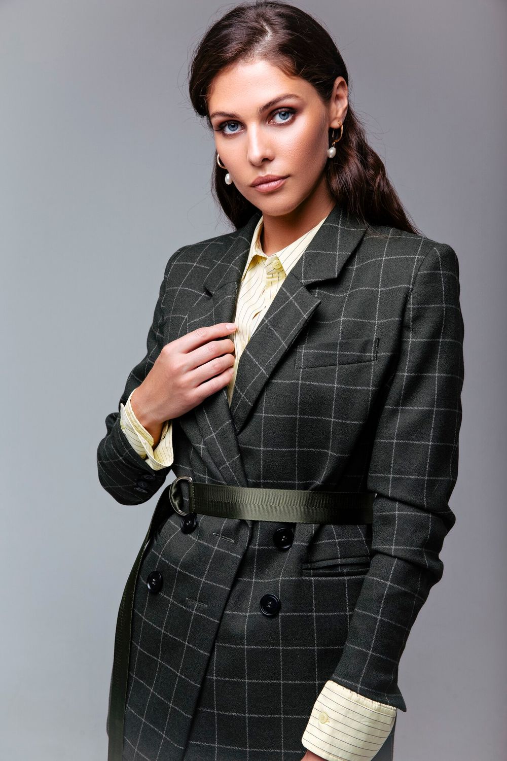Пиджак прямого силуэта (в клетку)