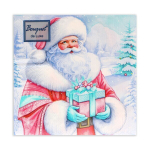 Салфетки бумажные Bouquet de Luxe «Дедушка Мороз» 24х24, 3 слоя, 25 л