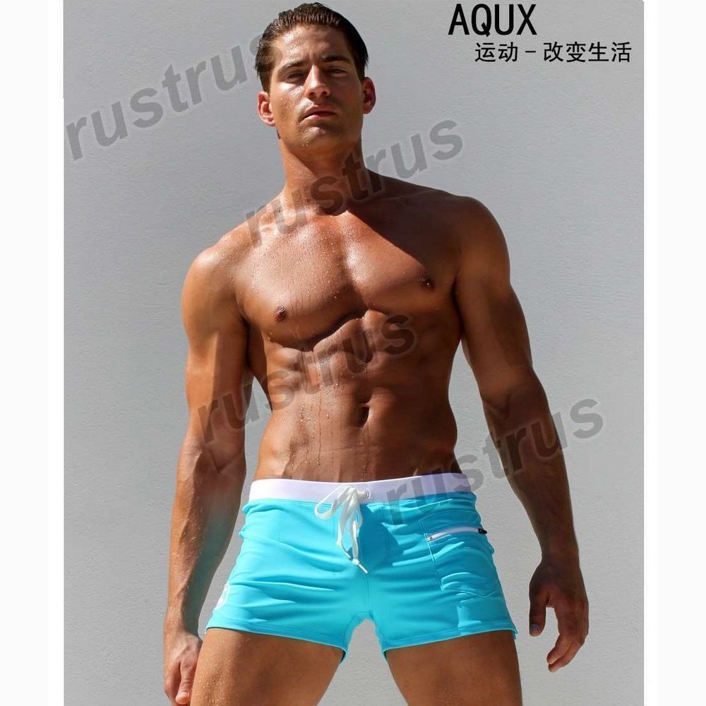 Мужские плавки бирюзовые с белой резинкой Aqux 29906