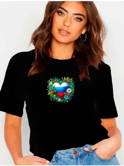 Футболка триколор сердце