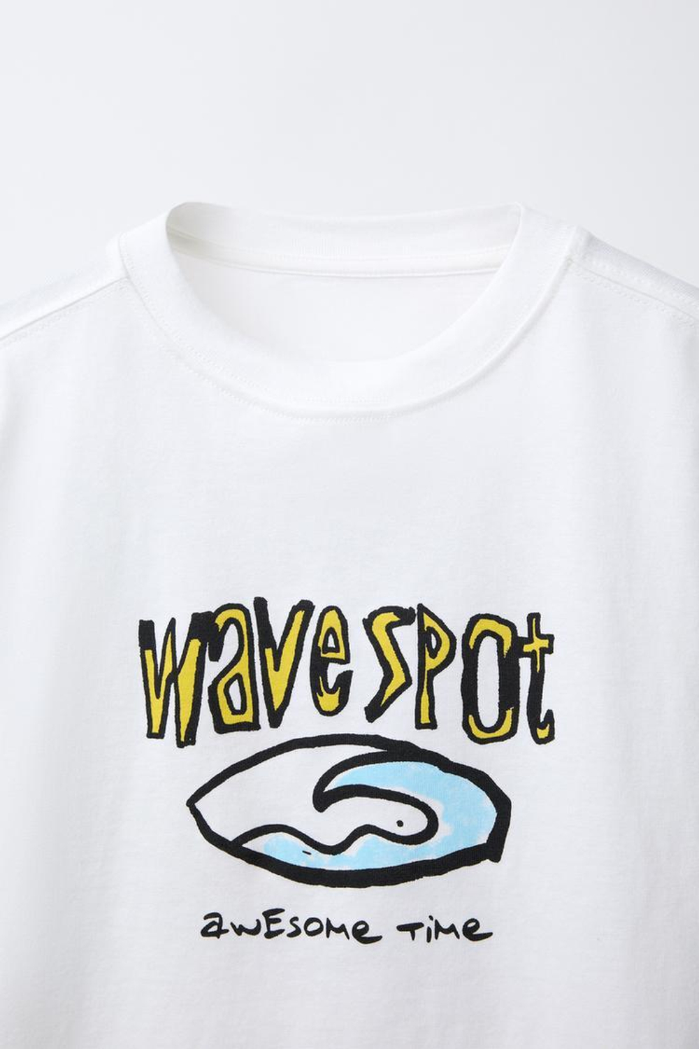 ZARA ФУТБОЛКА С ПРИНТОМ «СЕРФИНГ», БЕЛЫЙ