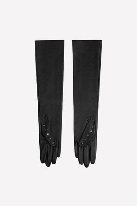 ZARA X LUDOVIC DE SAINT SERNIN КОЖАНЫЕ ПЕРЧАТКИ, ЧЕРНЫЙ