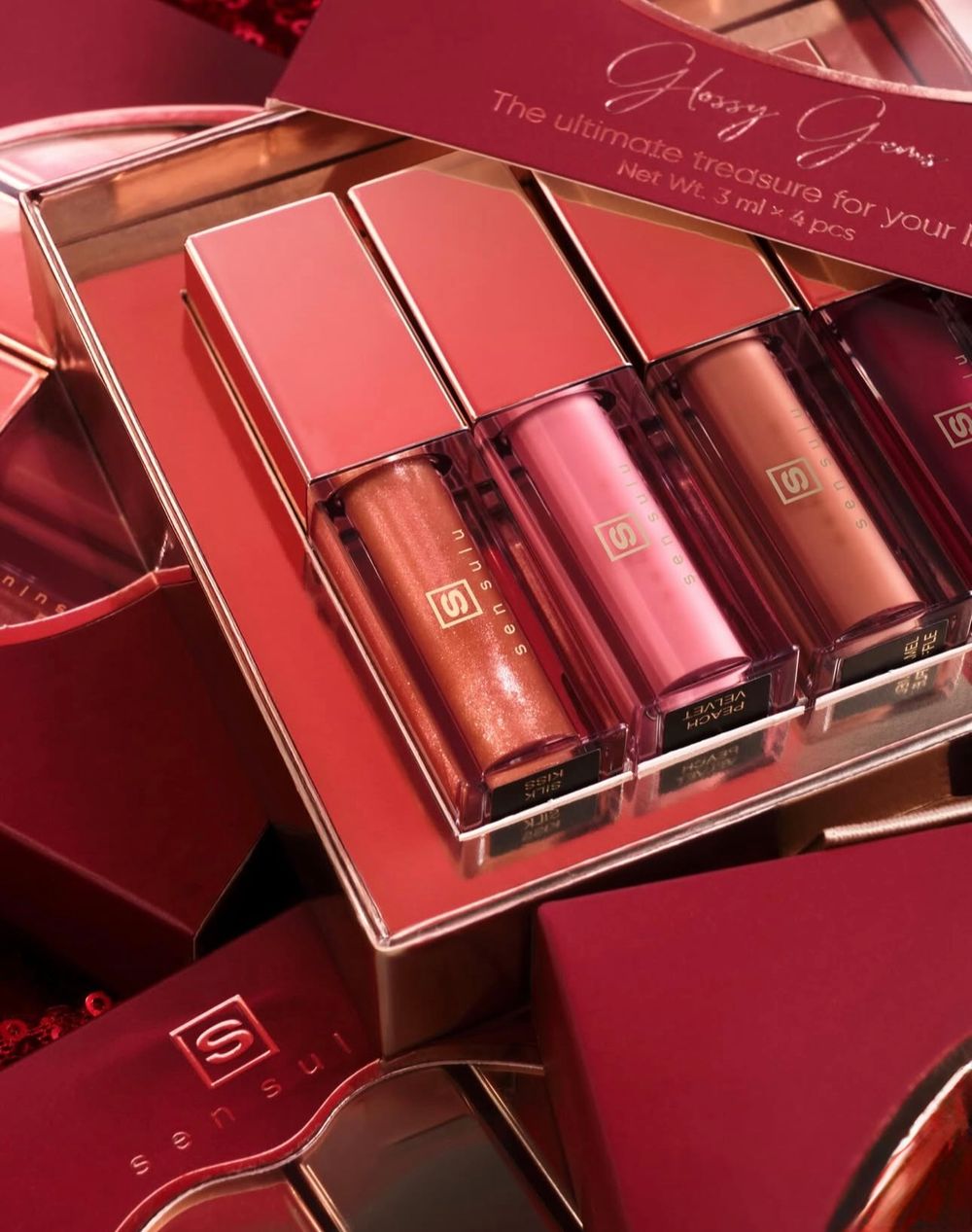 Набор мини-блесков для губ SenSulu Mini Lipgloss Glossy Gems