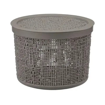 Коробка БЯЗЬ с крышкой D17см 2л французcкий серый