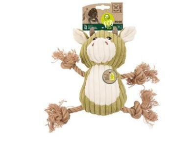 M-PETS Игрушка мягкая для собак Коровка  Рози с канатом, 28 см