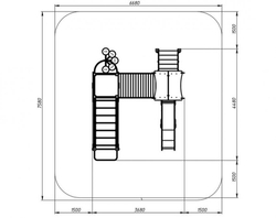 Детский игровой комплекс Лукоморье ДИК 2.25.06-11.С H=1200, металлический скат
