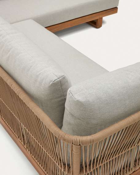 Комплект уличной мебели Raco из массива акации, 5-местный угловой диван и журнальный столик