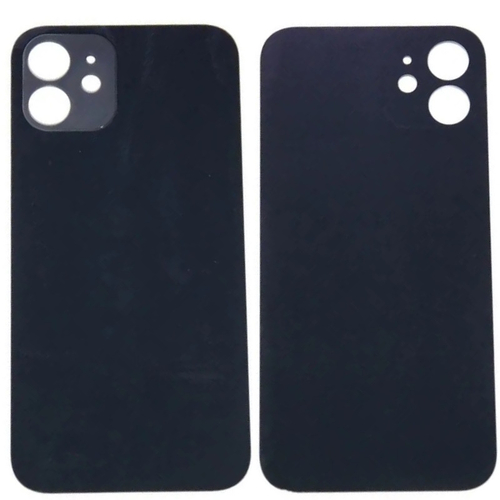 Задняя крышка для Apple iPhone 12 Черный (стекло, широкий вырез под камеру)