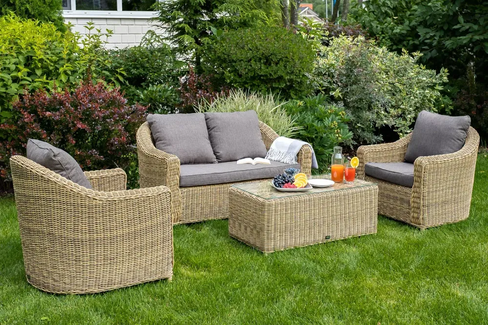 "Кон Панна" столик журнальный из искусственного ротанга, цвет соломенный