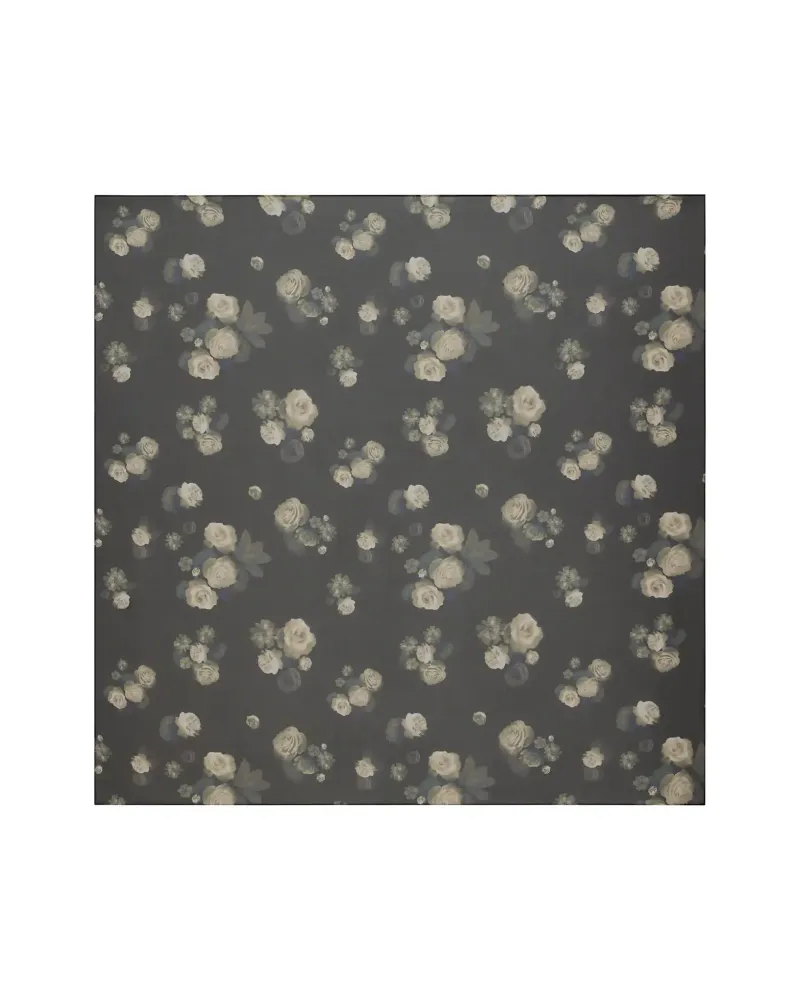 Leticia, косынка из черного шифона с крупным цветочным принтом