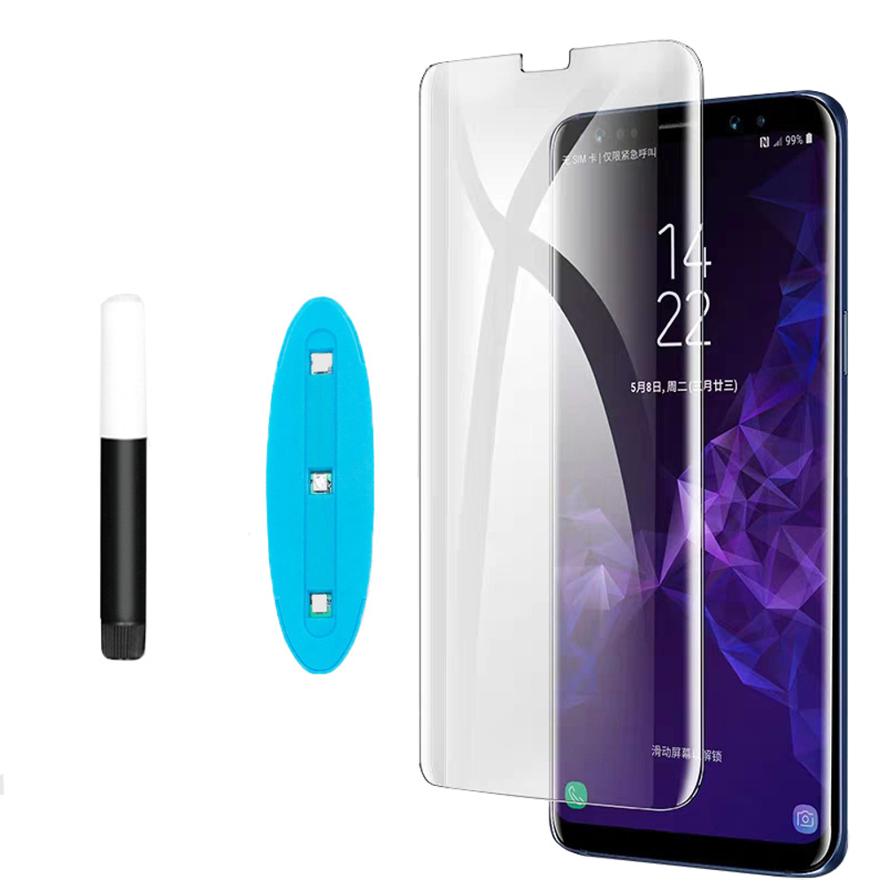 Закаленное стекло Full Glue UV с лампой УФ для смартфона Samsung Galaxy Note 8 и Note 9, G-Rhino