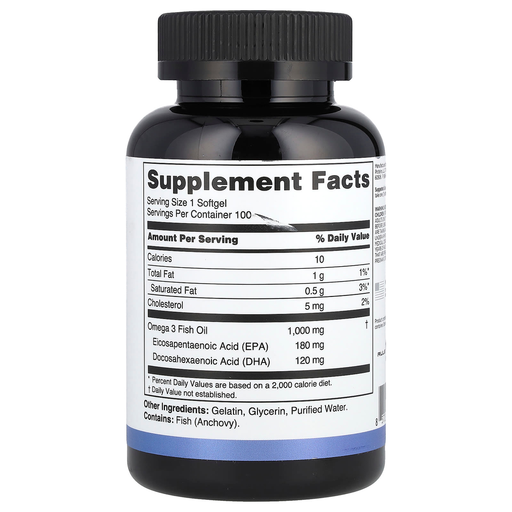 Rule One Proteins, рыбий жир, омега-3, 100 мягких таблеток