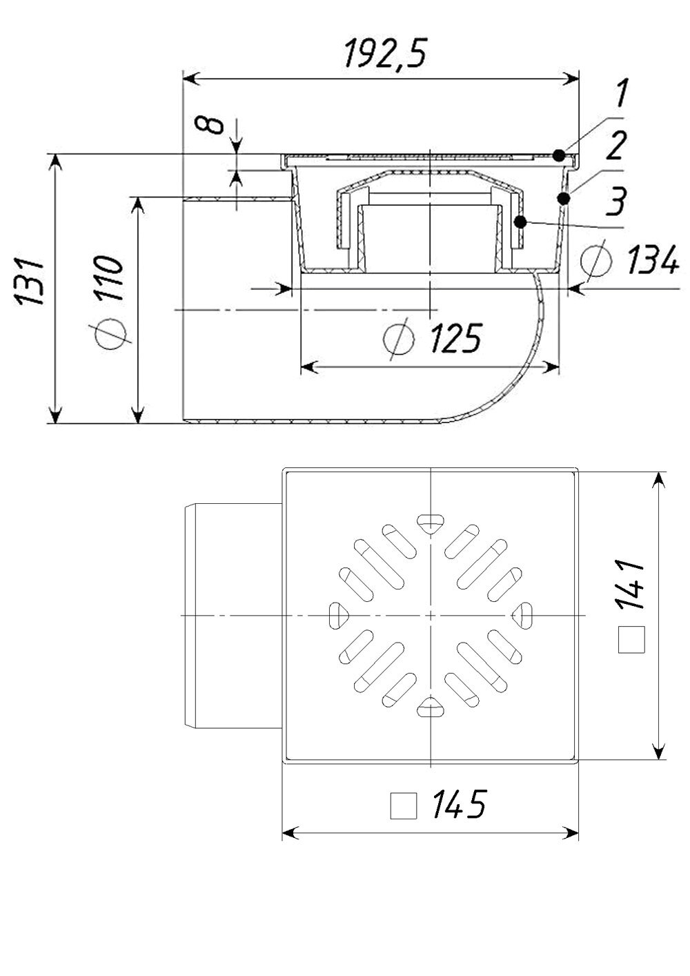 ТП-105.110-150 HSDs Трап горизонтальный с сухим затвором