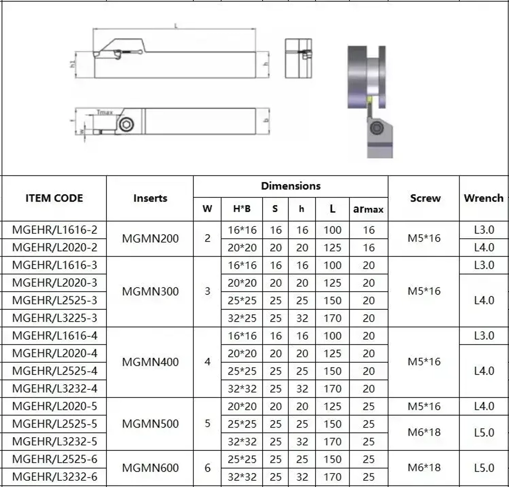 MVJNR2525M16 Резец наружного точения, державка