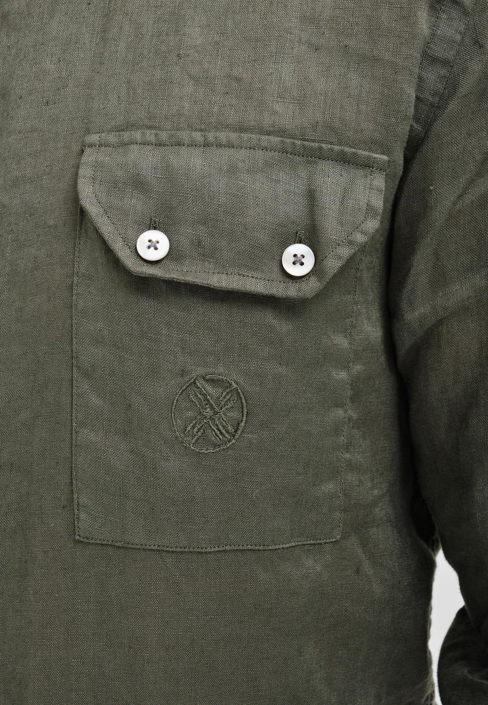 Рубашка мужская Лен KHAKI