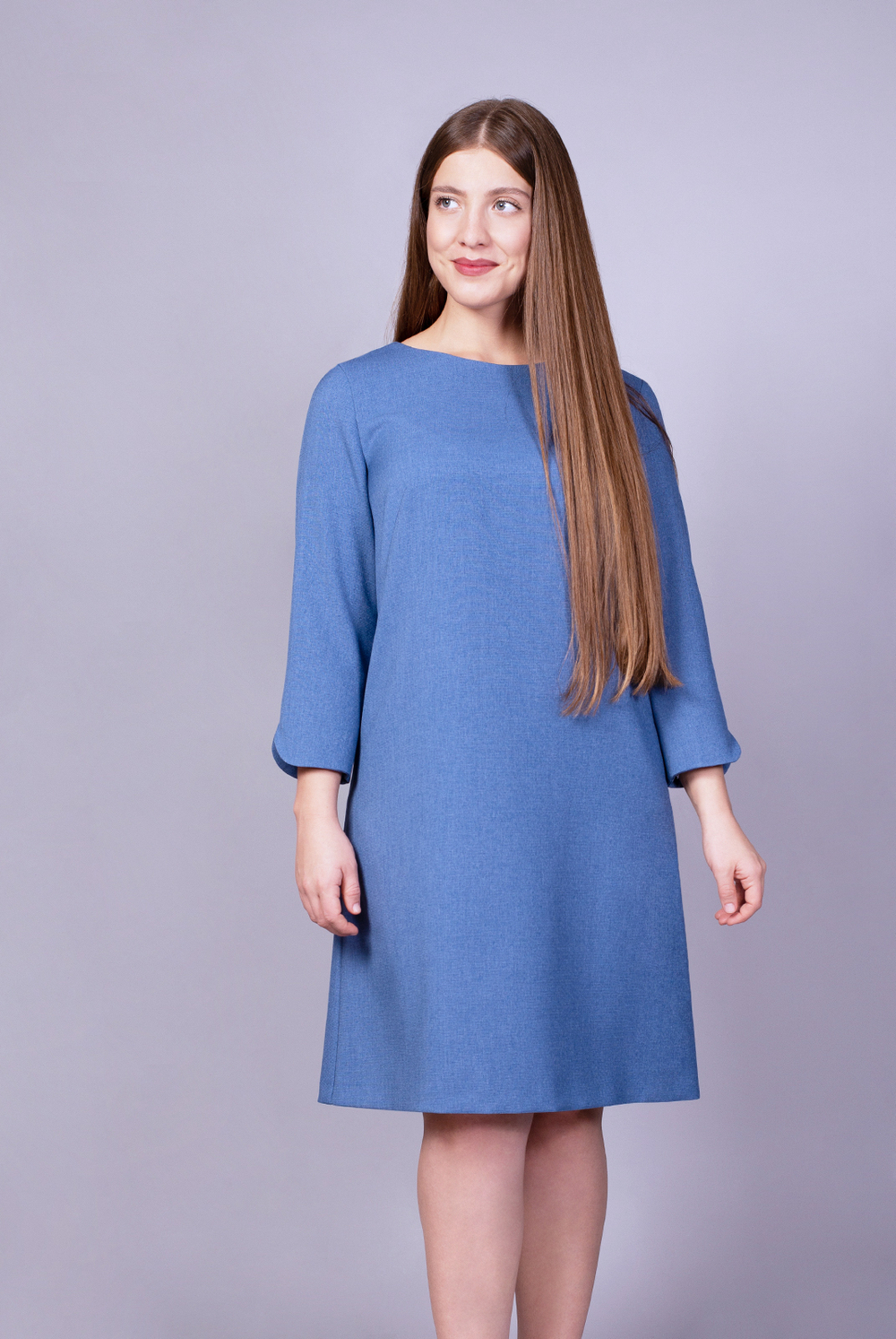 Платье женское 1635А, джинс #48Д051635А