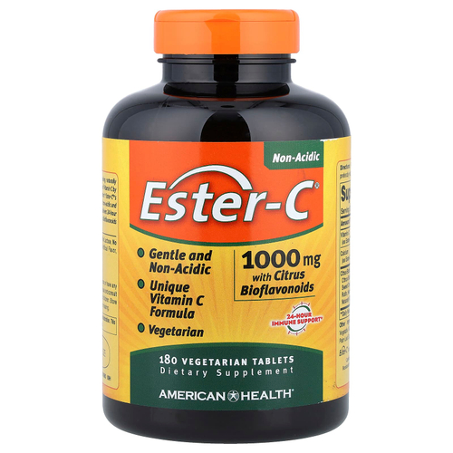 American Health, Ester-C® с цитрусовыми биофлавоноидами, 180 вегетарианских таблеток