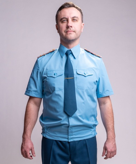 Рубашка МЧС мужская голубая, короткий рукав