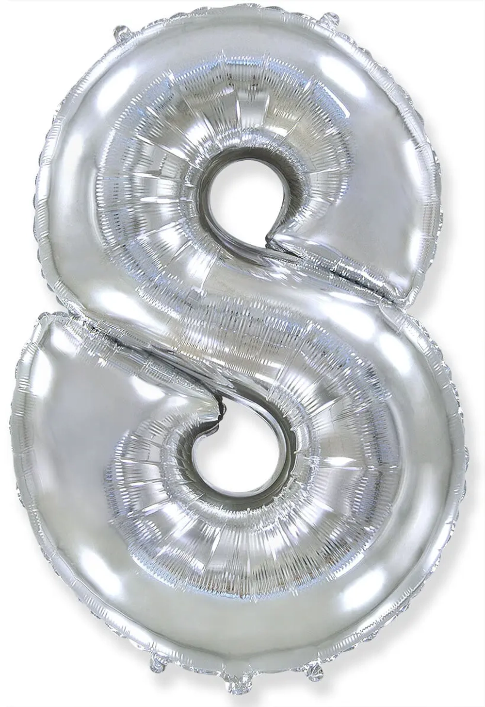 Цифра «8» серебро с гелием в магазине «Склад Шаров»
