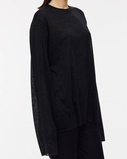 Лонгслив No Name (Ноу нэйм) тонкий трикотаж черный