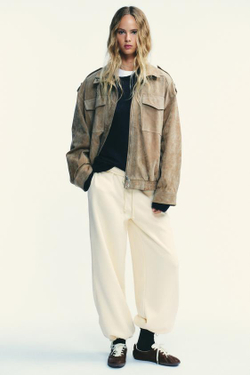 ZARA БАЗОВЫЕ ПРЯМЫЕ БРЮКИ ИЗ МЯГКОЙ ТКАНИ, ЖЕЛТЫЙ