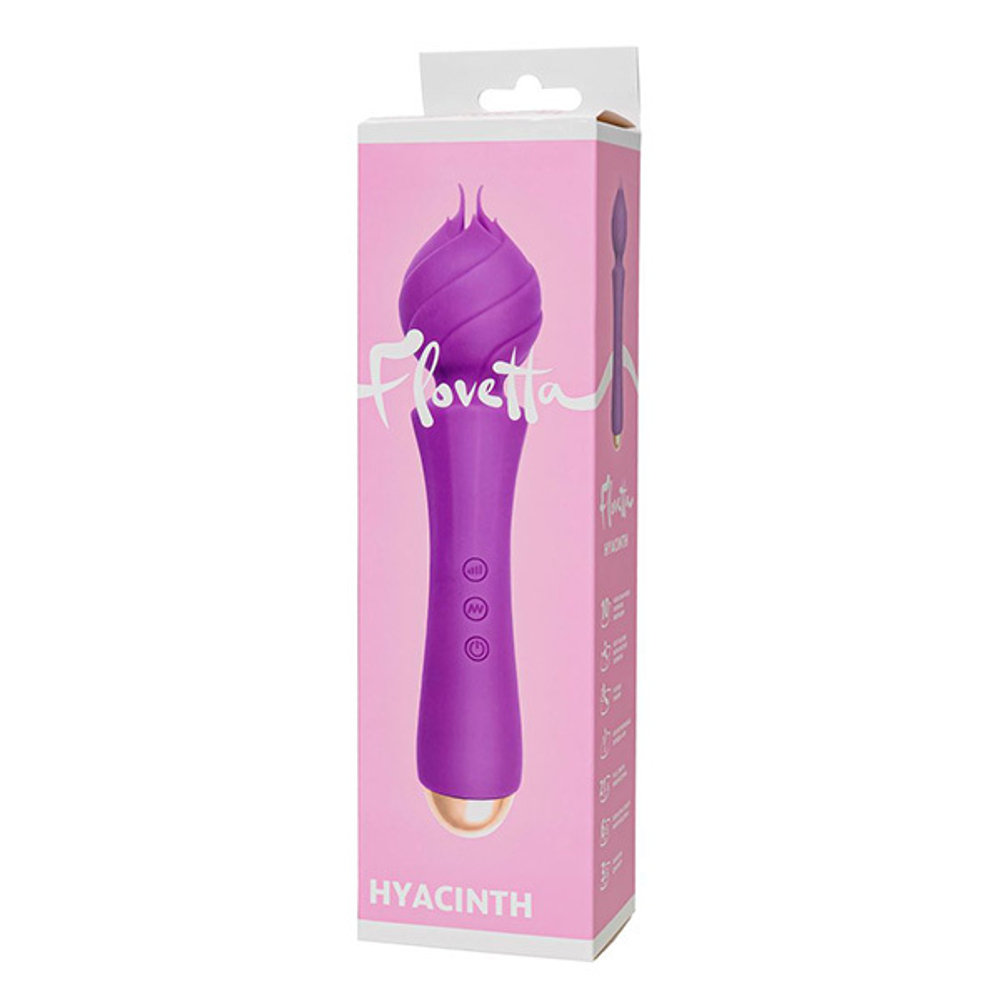 Лиловый вибратор с лепестками 21,5см ToyFa Hyacinth 457712