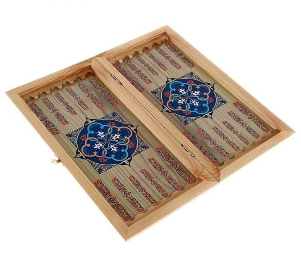 Набор шашки и нарды "Державные" в деревянном коробе, средние 50 х 50 см.