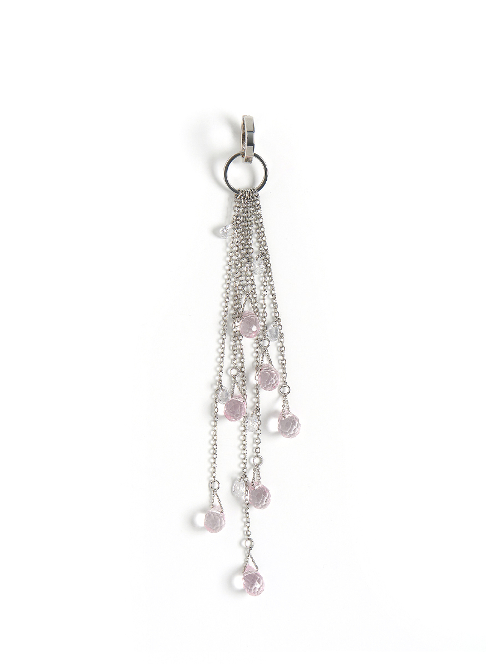 Моносерьга "Chandelier Pink" Silver