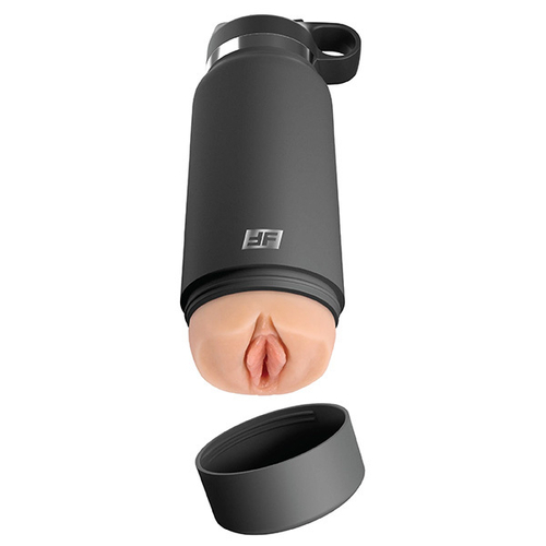 Телесный мастурбатор-вагина 23,8см в серой фляге PipeDream PDX Plus Fuck Flask Secret Delight Stroker in Light RD62821