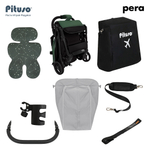 PITUSO коляска детская PERA (прогулочная)Army green/рама carbon/PU(блок колес)