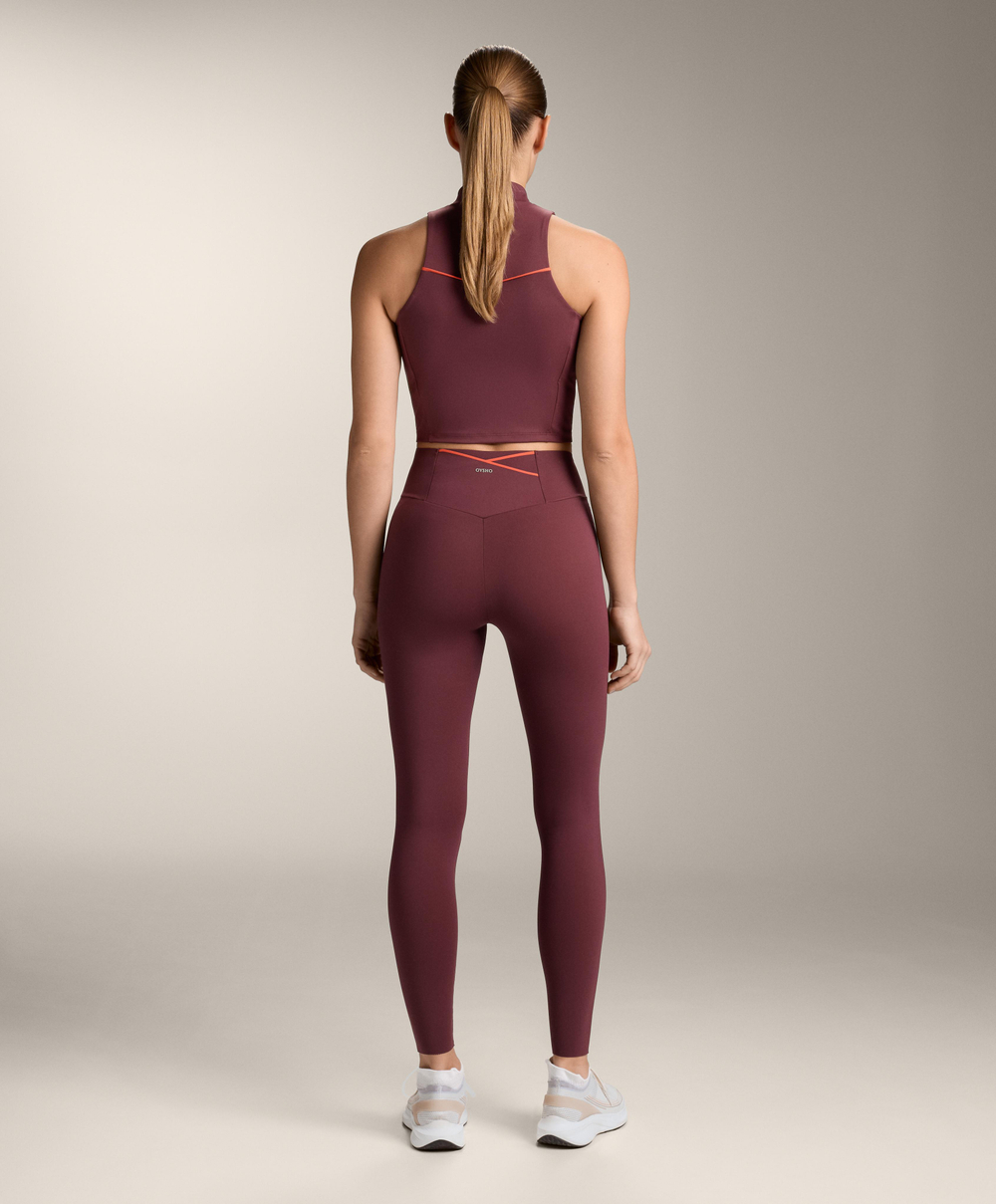 OYSHO Легинсы Compressive длиной до щиколотки 65 см с высокой посадкой, бордовый