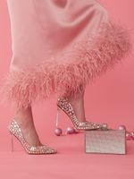 ЮБКА САТИНОВАЯ С ПЕРЬЯМИ PINK