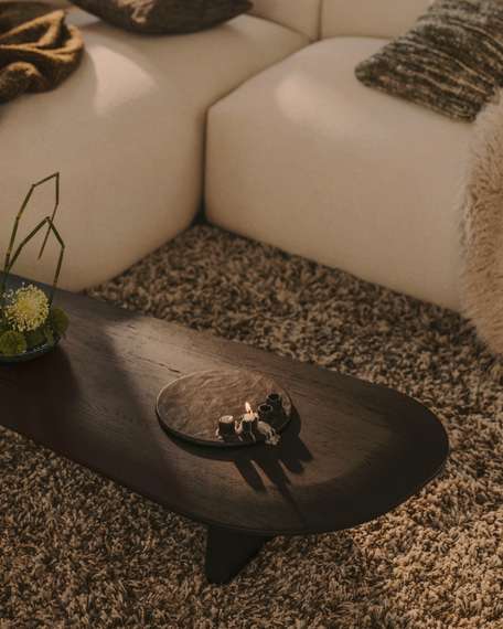 Журнальный столик Pirita из массива дуба 146 см, черный