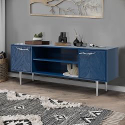 Тумба под ТВ Арт Колор leaves 155см Стайл Сильвер Королевский синий
