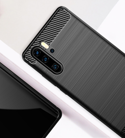 Чехол для Huawei P30 Pro цвет Black (черный), серия Carbon от Caseport