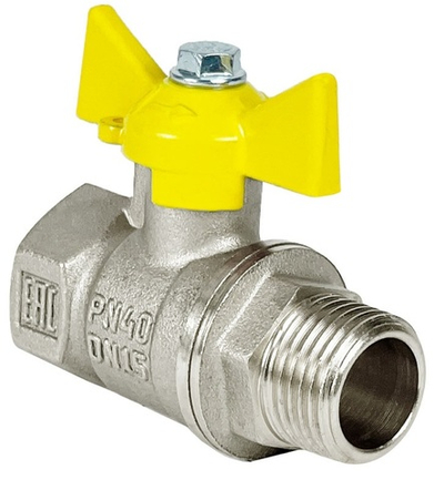 Кран шаровой для газа VALFEX Ду 20 (3/4") вн-нар, бант