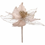 Украшение новогоднее «Пуансеттия - Шарм» 25 см, Белый/Шампань