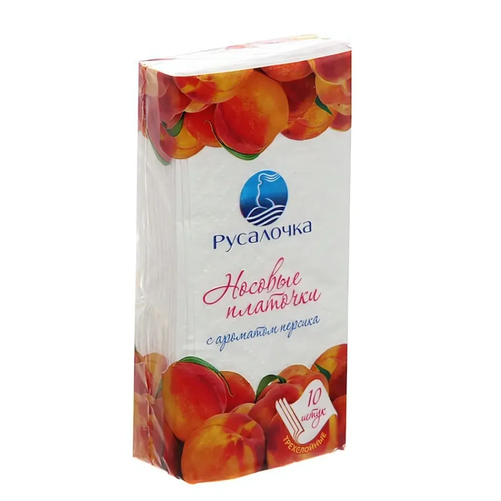 Платочки носовые бумажные РУСАЛОЧКА Персик 10 шт