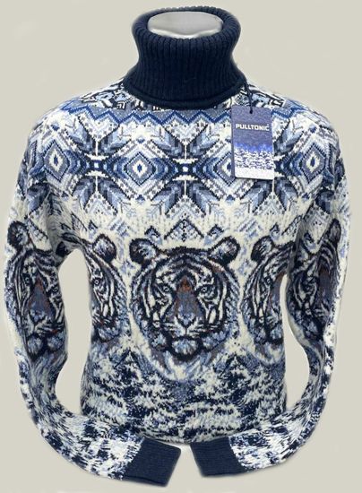 Pulltonic из шерсти и кашемира "Амурский тигр" Размеры (50-54)