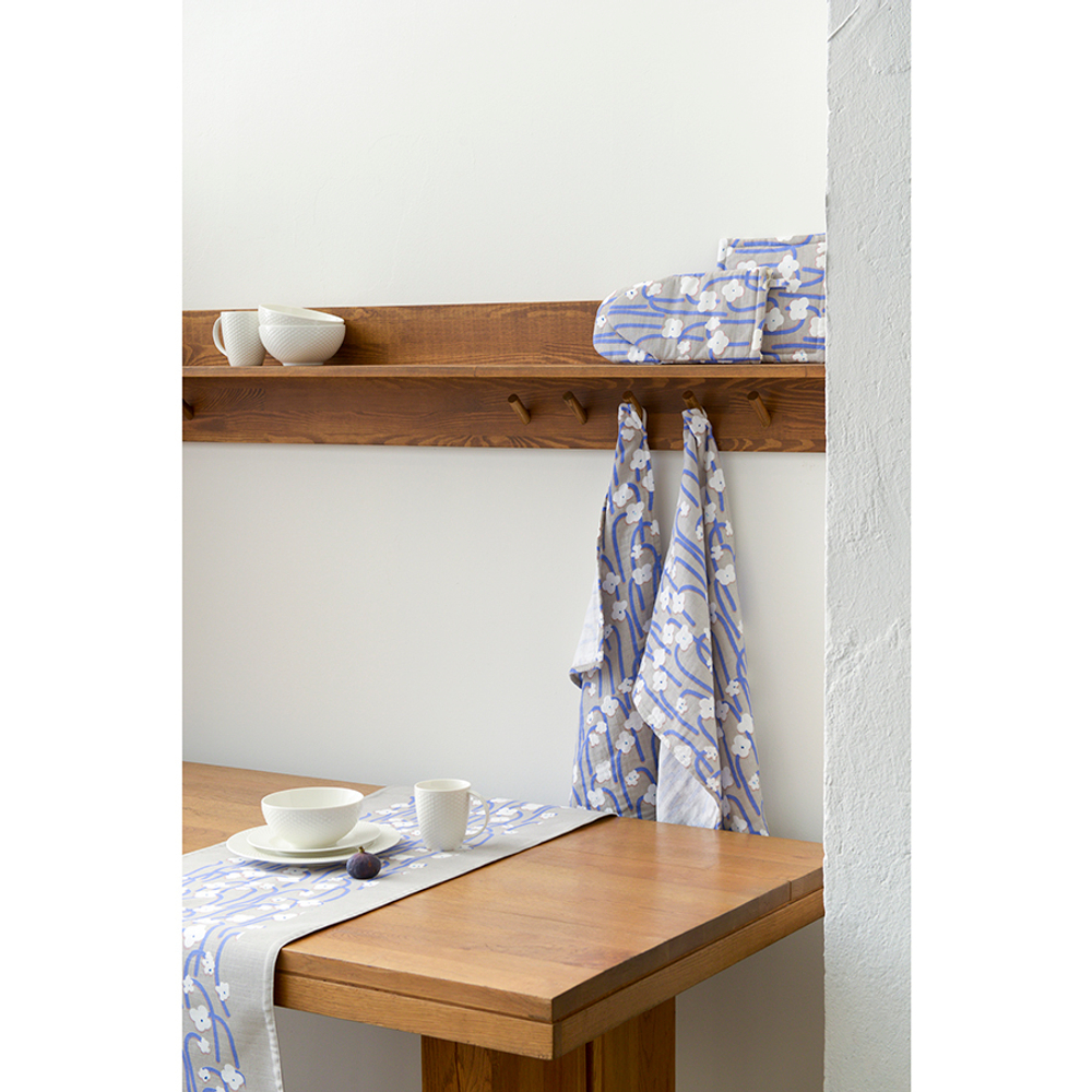 Прихватка-варежка из хлопка с принтом Полярный цветок из коллекции scandinavian touch, 15,5х33 см