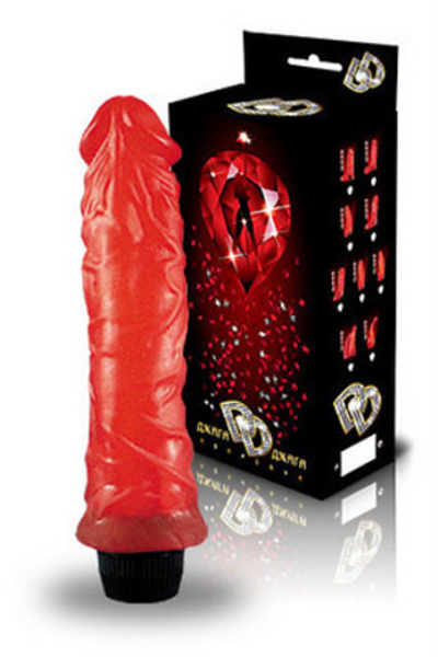 Рельефный красный гелевый вибратор