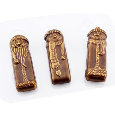 Форма для шоколада "Батончики Снеговики", пластик