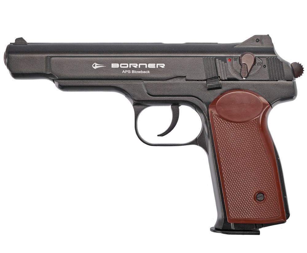 Пистолет пневматический  Borner APS Стечкин Blowback Black кал 4,5мм