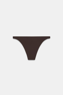 ZARA ОДНОТОННЫЕ ПЛАВКИ-БИКИНИ, ТЕМНО-БАКЛАЖАНОВЫЙ