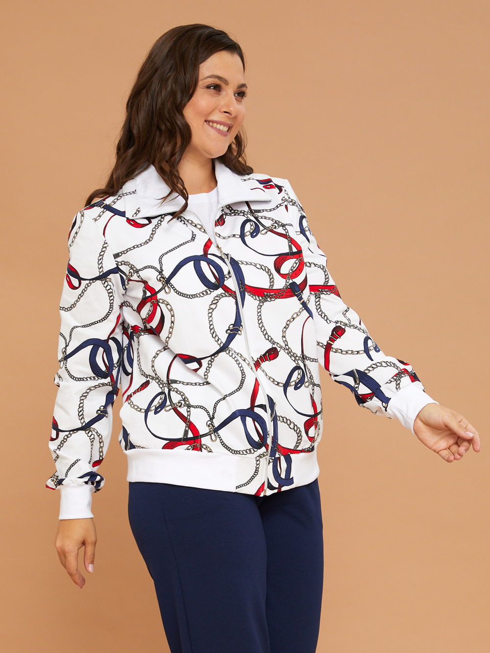 Толстовка К-184/белый-цепи