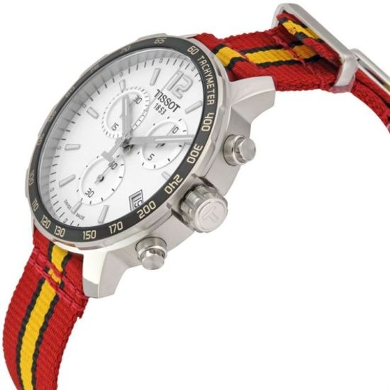 Tissot T095.417.17.037.08 Мужские швейцарские часы с хронографом вид сбоку T-Sport Quickster