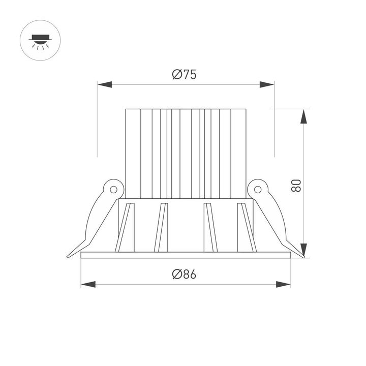 Встраиваемый светодиодный светильник Arlight MS-Foggy-Built-R86-10W Day4000 044624