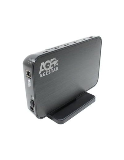 AgeStar 3UB3A8-6G (Black) Мобил рек, usb3.0 to 3,5"hdd SATA алюминий
