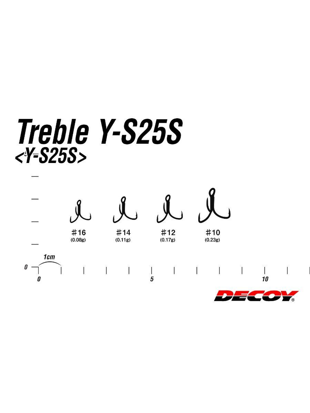 Крючок тройнойDecoy Y-S25S Treble #14 (в упаковке 8 штук)